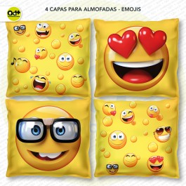 4 Capas para almofadas - Emojis
